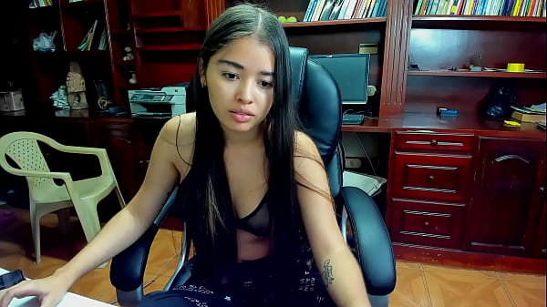 Secretary masturbates anal in office