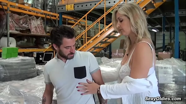 Tall blonde French MILF anal fucked by a short guy